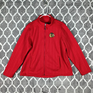 Chicago Blackhawks Jacket Women 2XL Red NHL Hockey Textured Full Zip G III